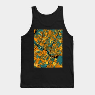 Austin Map Pattern in Orange & Teal Tank Top